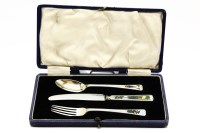 Lot 115 - A Birmingham 1935 silver christening set in case