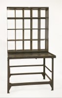 Lot 244 - A French polished steel postal table
