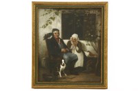 Lot 499 - A 19th century Dutch scene of man and wife