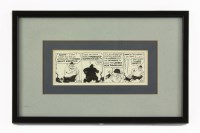 Lot 409 - Steve Bell (b.1951)
'SOCKS - I DON'T THINK YOU FULLY APPRECIATE MY OVERALL POLICY DIRECTION'
A pen and ink cartoon strip