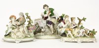 Lot 203 - A large Dresden porcelain figural group