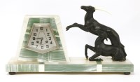 Lot 168 - An Art Deco bicolour mantel clock