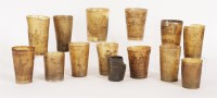 Lot 364 - Thirteen horn tumblers