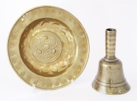 Lot 365 - A pressed brass alms dish