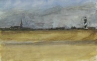 Lot 350 - Peter Coker (1926-2004)
VIEW OF A COASTAL TOWN
Signed with initials l.r.