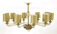 Lot 389 - A ten-branch smoked glass electrolier