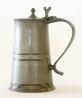 Lot 388 - A Scottish pewter lidded tankard