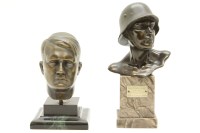 Lot 347 - A bronze bust of Adolf Hitler
