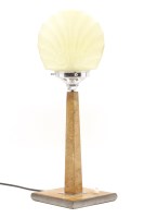 Lot 372 - A reproduction brass and green glass desk light