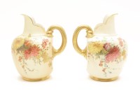 Lot 171 - Two large Royal Worcester blush ground jugs