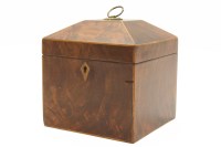 Lot 351 - A George III inlaid mahogany tea caddy of square shape