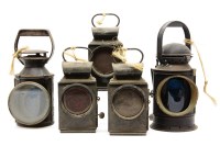 Lot 287 - Two old iron railway lamps