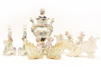 Lot 331 - A Dresden twin-handled urn and cover
