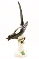 Lot 183 - A large Meissen 19th century porcelain Magpie figure