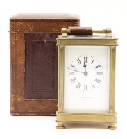 Lot 152 - An early 20th century brass carriage clock