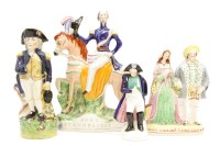 Lot 329 - A 19th century Staffordshire flat back figure of Henry VIII and Anne Boleyn