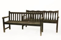 Lot 1001 - A slatted teak garden bench