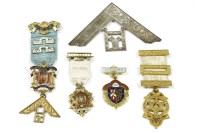 Lot 216 - A 14ct gold enamel Brownswood Lodge masonic medal