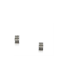 Lot 132 - A pair of Sterling Silver Tiffany grooved hoop earrings