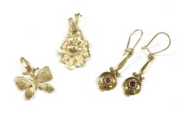 Lot 8 - A Continental gold polychrome enamel butterfly pendant
