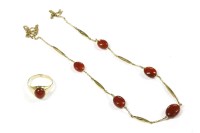 Lot 72 - A ladies 9ct gold Cornelian cabochon signet ring