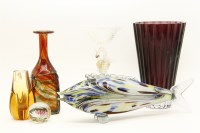 Lot 347 - A Mdina amber glass decanter