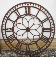 Lot 1107 - A large 3mm steel clock face