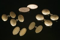 Lot 770 - A pair of Victorian oval chain link cufflinks