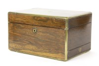 Lot 295 - A Victorian Rosewood and brass mounted toilet box