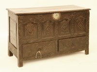 Lot 657 - An oak coffer