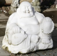 Lot 1113 - A carved marble figure of Buddha