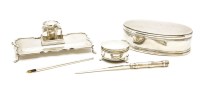 Lot 256 - A silver desk stand