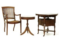Lot 597 - A mahogany occasional table with four adjustable shelves
