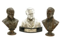 Lot 284 - Three metal busts
