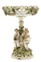 Lot 378 - A Continental porcelain centrepiece