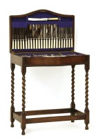 Lot 290A - A 1920's oak table cutlery canteen
