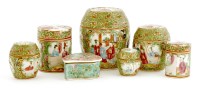 Lot 1454 - A nest of Chinese Canton famille rose boxes and covers