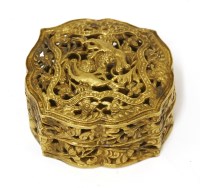 Lot 1255 - A Chinese gold box and cover