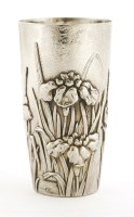 Lot 1393 - A Japanese silver beaker