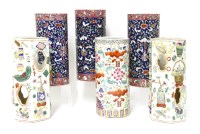 Lot 1466 - A collection of six Chinese famille rose hat stands