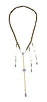Lot 1302 - A Chinese camphorwood court necklace