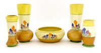 Lot 141 - A pair of Clarice Cliff 'Crocus' vases