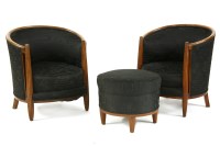 Lot 158 - A pair of Art Deco mahogany tub chairs