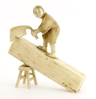 Lot 1403 - A Japanese ivory okimono