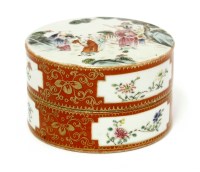 Lot 1108 - A Chinese famille rose box and cover