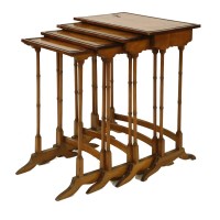 Lot 1150 - An Edwardian satinwood and kingwood crossbanded quartetto of tables