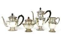 Lot 422 - An Egyptian four piece silver teaset