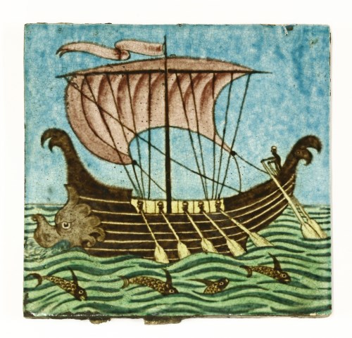 Lot 25 - A William De Morgan 'Galleon' tile