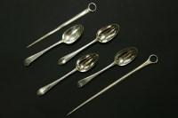 Lot 291 - Silver items: two Georgian meat skewers
