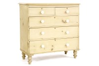 Lot 1099 - A Victorian pine chest of two short and three long drawers